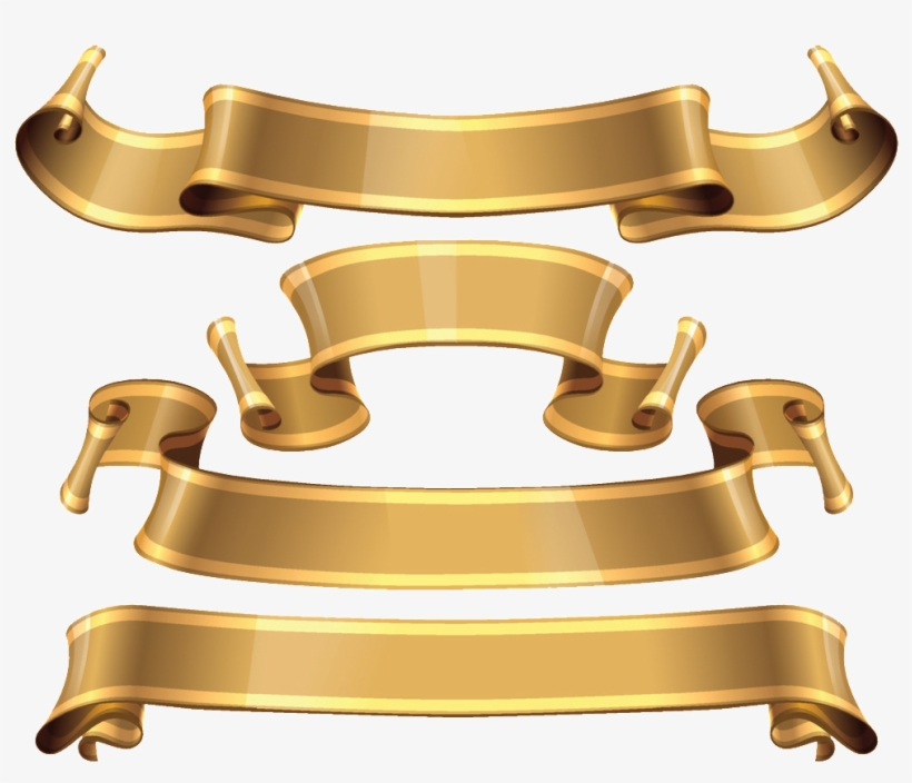 Golden Ribbon Transparent - Game Ui Ribbon, transparent png #1830772