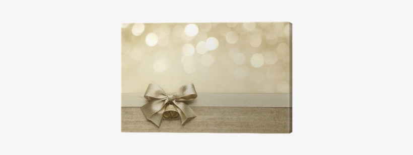 Art Print: Zhang's Golden Ribbon Bow With Bokeh, Christmas, transparent png #1831197