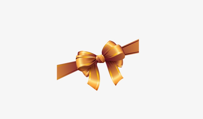 Golden Bow Ribbon Png High-quality Image - Nơ Ruy Băng Vector, transparent png #1831289