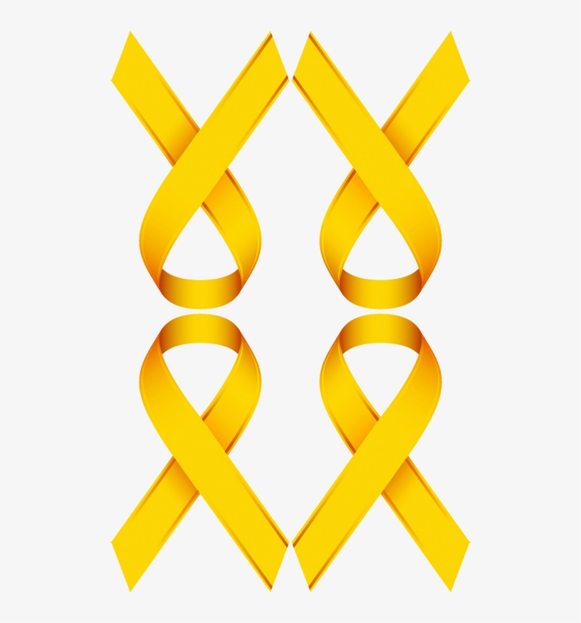 Gold Ribbon For Childhood Cancer Awareness Wallpaper - Yellow Cancer Ribbon Background, transparent png #1831316