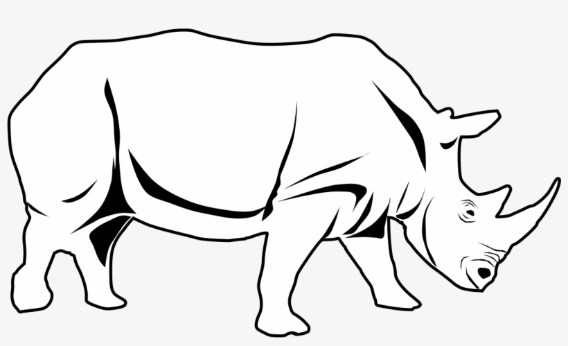 File - Rhino - Svg - Rhinoceros Clipart Black And White, transparent png #1831317