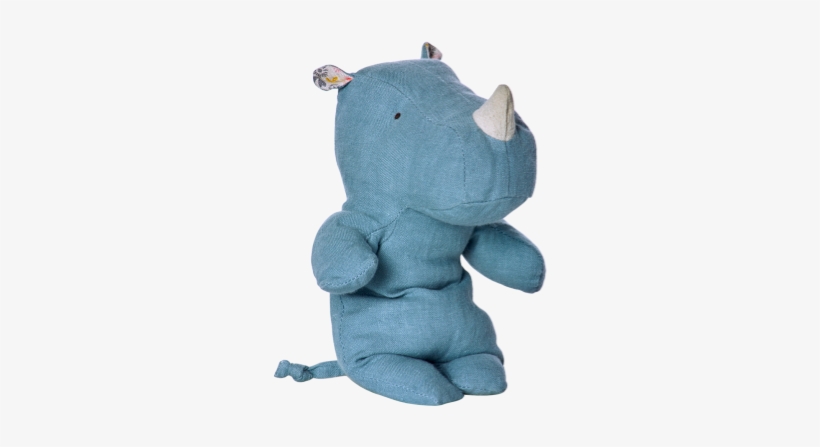 Little Blue Rhino - Maileg Safari Friends - Little Rhino - Blue, transparent png #1831377