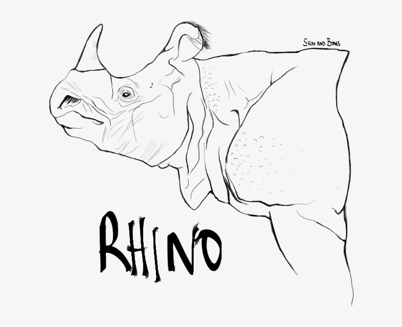 Rhino - Line Art, transparent png #1831440