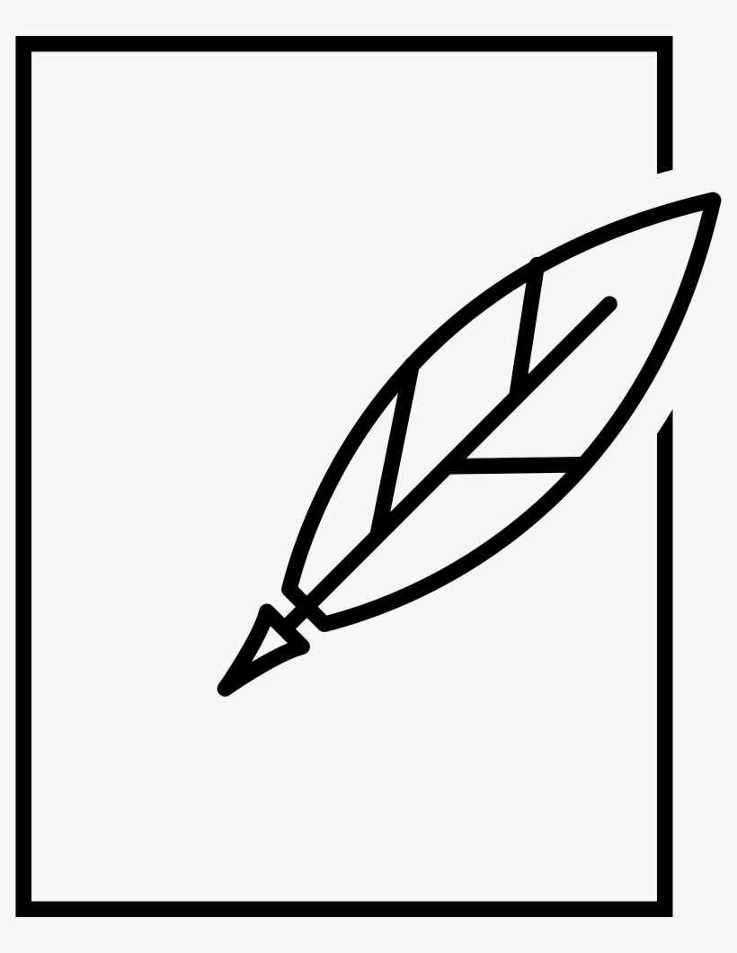 Feather Pen And Paper Outline Comments - Pen And Paper Logo, transparent png #1831547