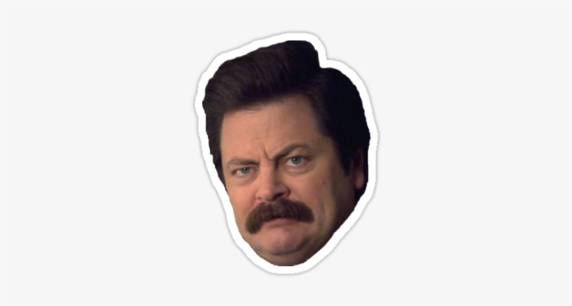 "ron Swanson" - - Ron Swanson Face Cutout, transparent png #1832936