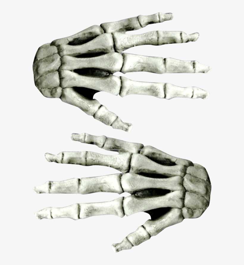 Large White Skeleton Costume Hands - Horror White Latex Skeleton Hands, transparent png #1833064