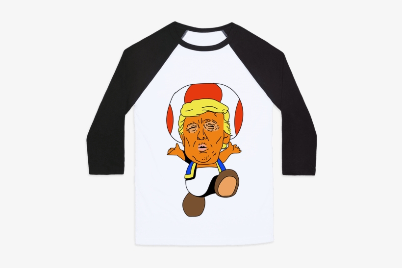 Donald Trump Toad Mushroom Baseball Tee - Trump Mushroom, transparent png #1833380
