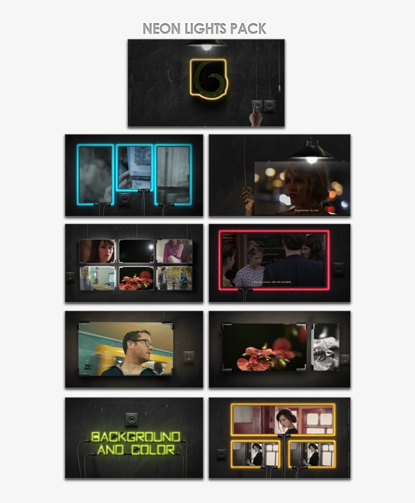 Neon Border, Bar, Shopping Wall, Blinking Neon's, Logo, - Collage, transparent png #1833449