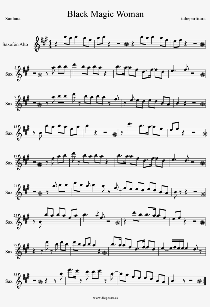 Black Magic Woman Sax 1 1 1,131×1,600픽셀 - Havana Clarinet Sheet Music, transparent png #1833949