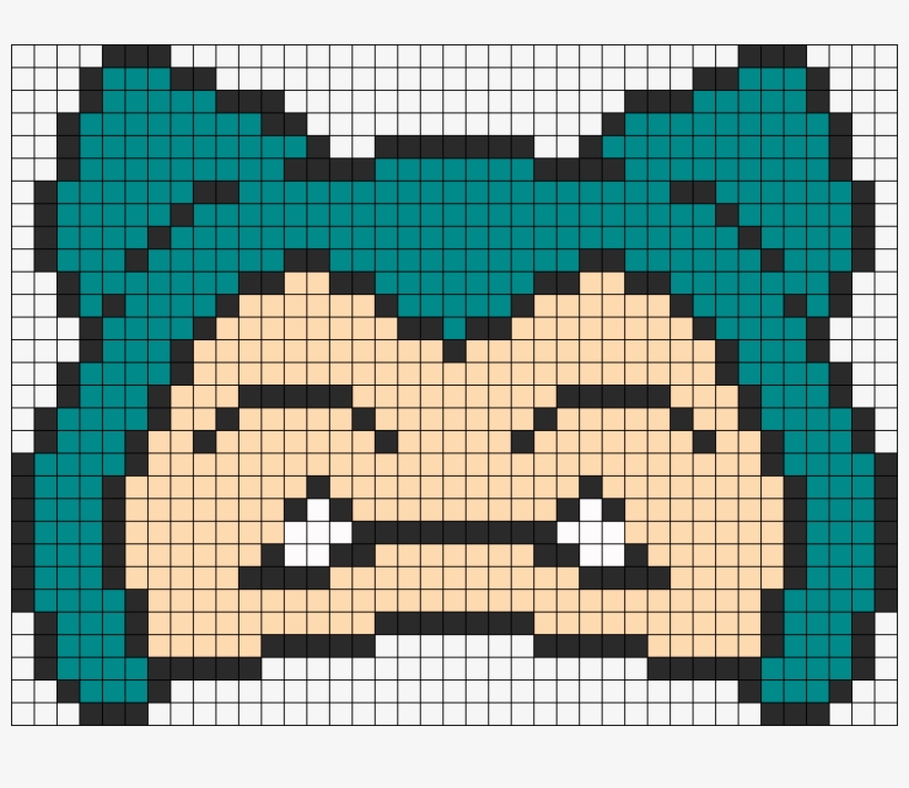 Snorlax Head Perler Bead Pattern / Bead Sprite - Snorlax Head Pixel Art, transparent png #1835750