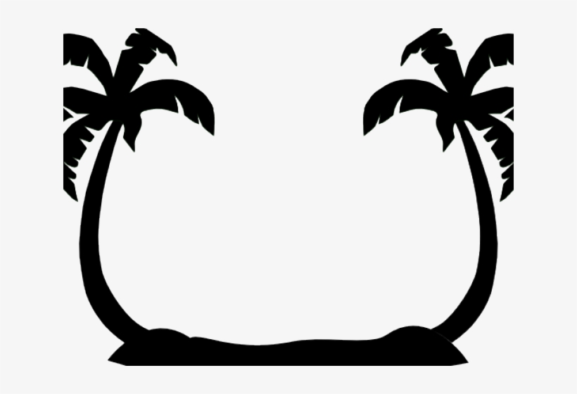 Palm Tree Clip - Beach Silhouette Clip Art, transparent png #1836111