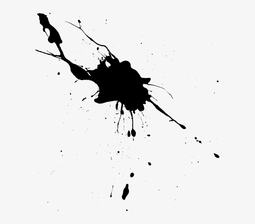 Paint Splatter Splash Ink Drop Splattered, Drip Silhoue - Ink Splash, transparent png #1837124