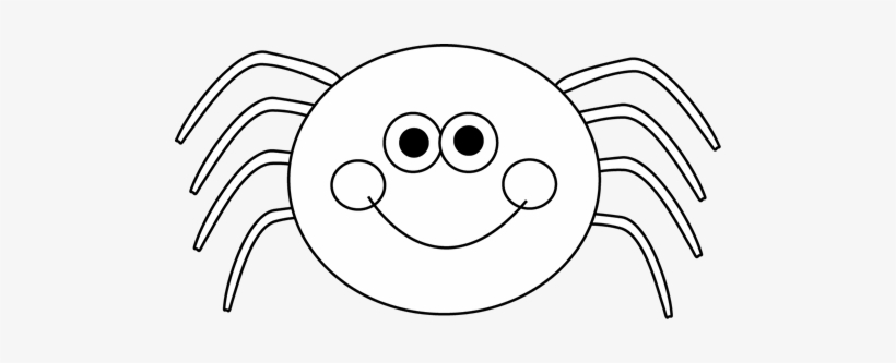 Cute Spider Clipart Black And White - Black And White Pic Of A Spider, transparent png #1837444