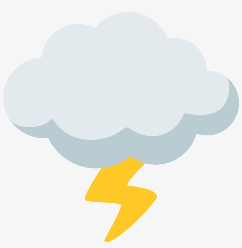 Open - Emoji Cloud W Lightning, transparent png #1838100
