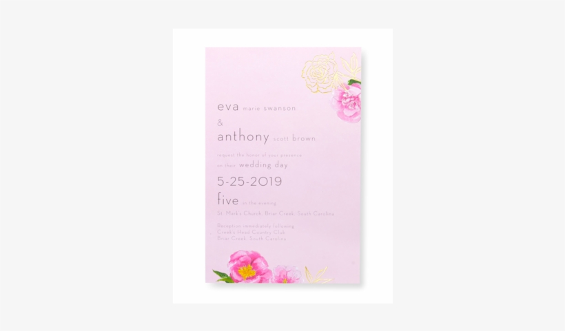46085 Pink Peonies Print At Home Invitation - Gartner Studios, Inc., transparent png #1838466