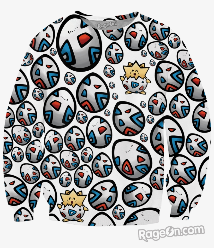 Eggscellent Togepi Crewneck Sweatshirt - Pattern, transparent png #1838769