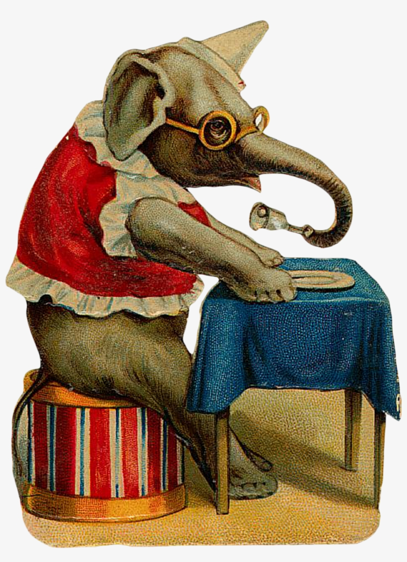 Láminas Vintage,antiguas,retro Y Por El Estilo - 马戏 团 站 在 皮球 上 的 大 象 图片, transparent png #1838823