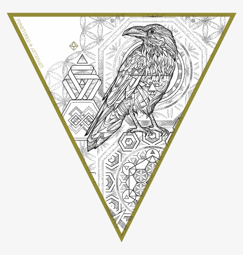 It Features A Raven Top On Top Of A Metatron's Cube - Permalink, transparent png #1839201