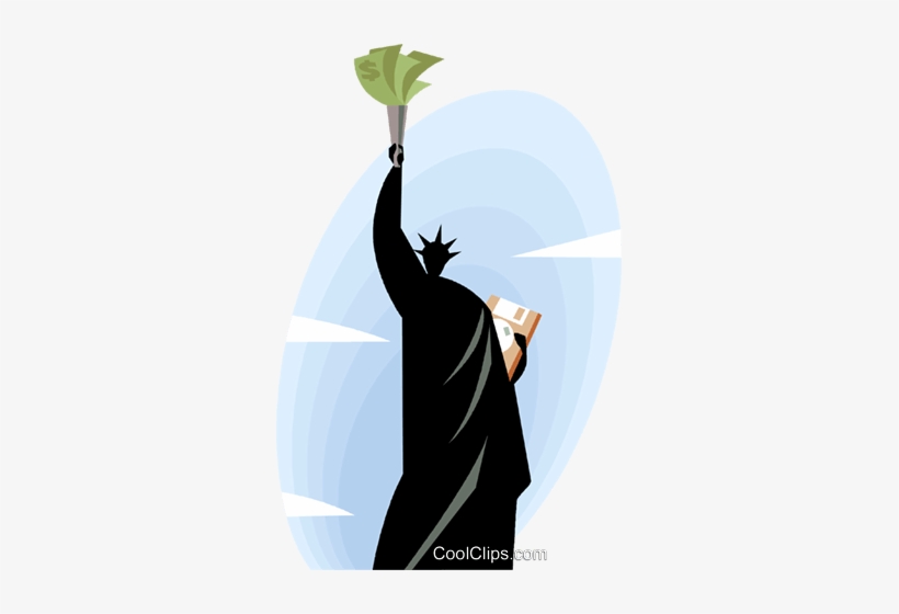 Statue Of Liberty With Cash In Her Fist Royalty Free - Money, transparent png #1839709