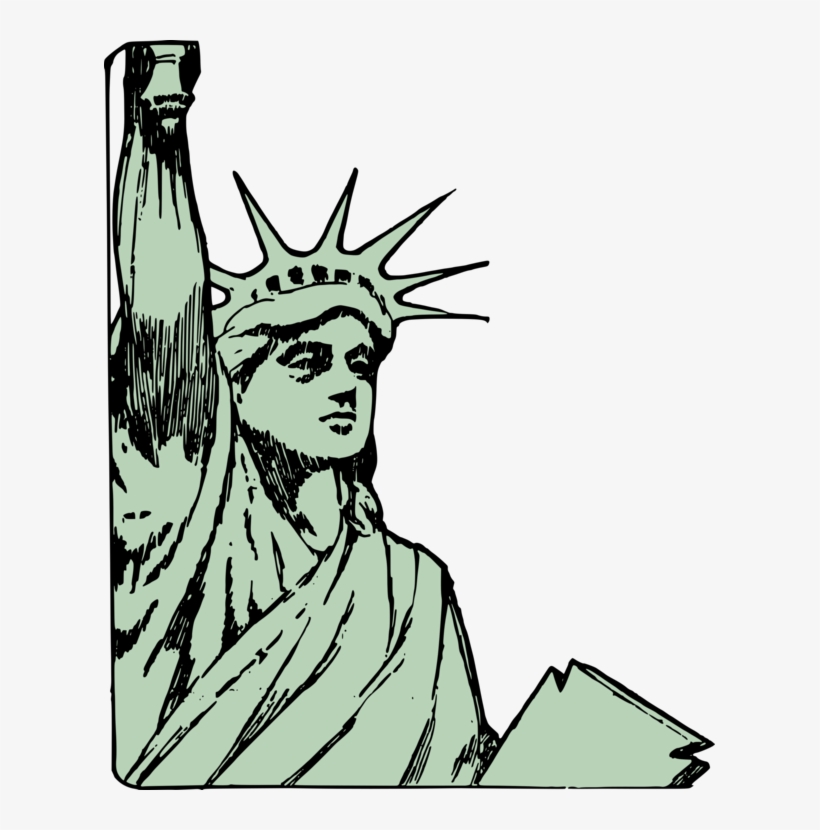 Statue Of Liberty Face Drawing Monument - Statue Of Liberty Face Transparent, transparent png #1840047