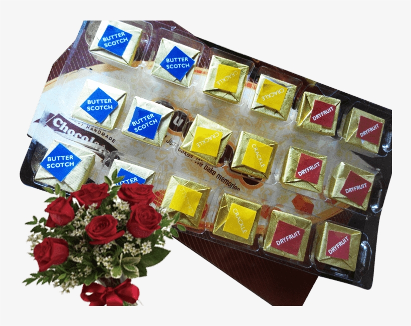 18 Pieces Chocolates Box With Bouquet Of Rose - Thoughts Of You Bouquet With Red Roses - Deluxe, transparent png #1840357