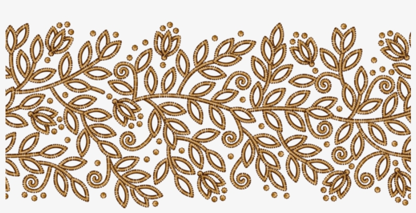 Download Png Ribbon Gold Clipart Gold Floral Design - Gold Floral Pattern Png, transparent png #1840460