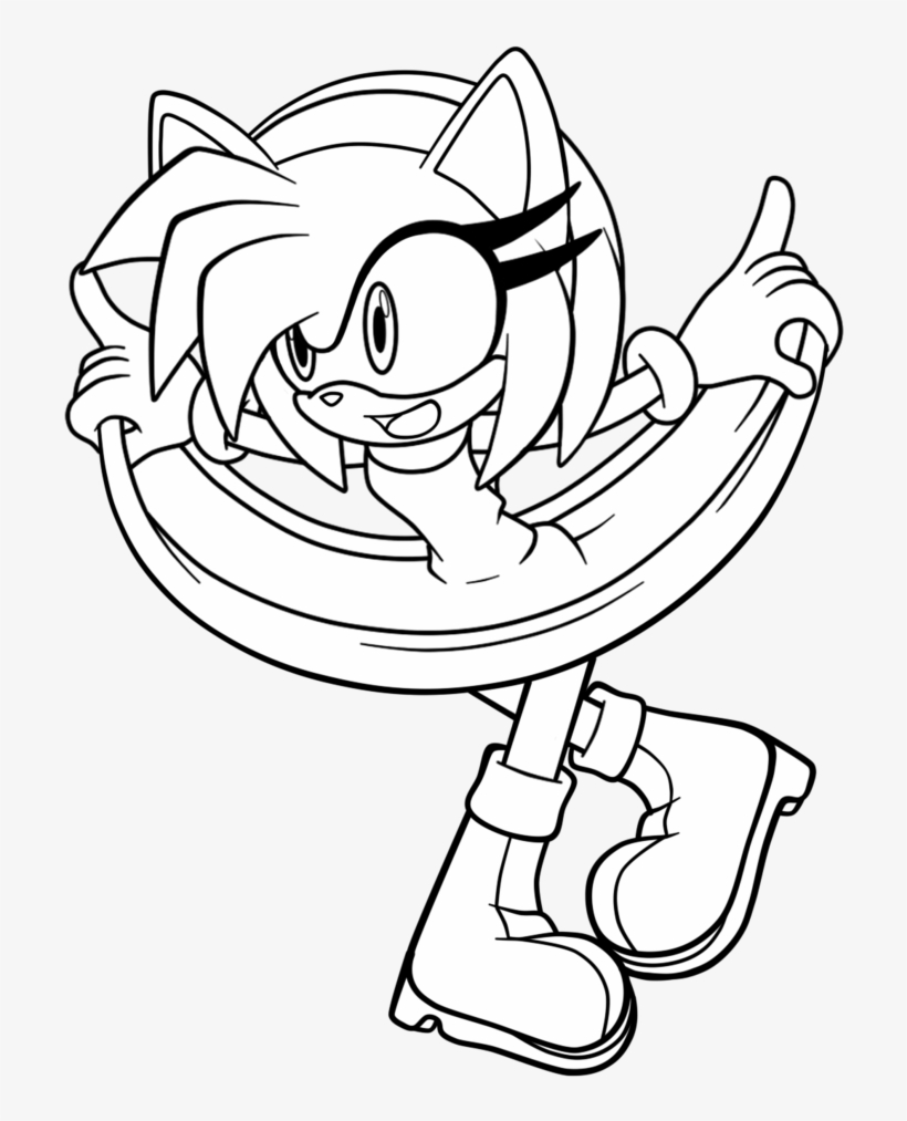 Sonic Adventure - Amy Sonic The Hedgehog Black And White, transparent png #1840574