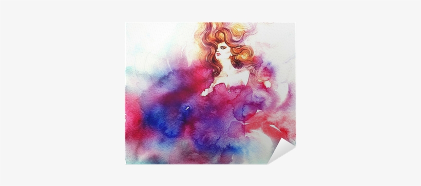 Woman Portrait - Art Print: Ismagilova's Woman Portrait .abstract Watercolor, transparent png #1840599