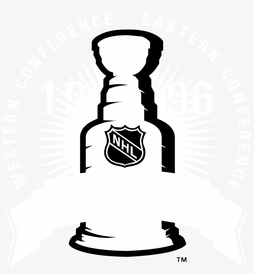 Stanley Cup 1996 Logo Black And White - Stanley Cup Vector Free, transparent png #1840626