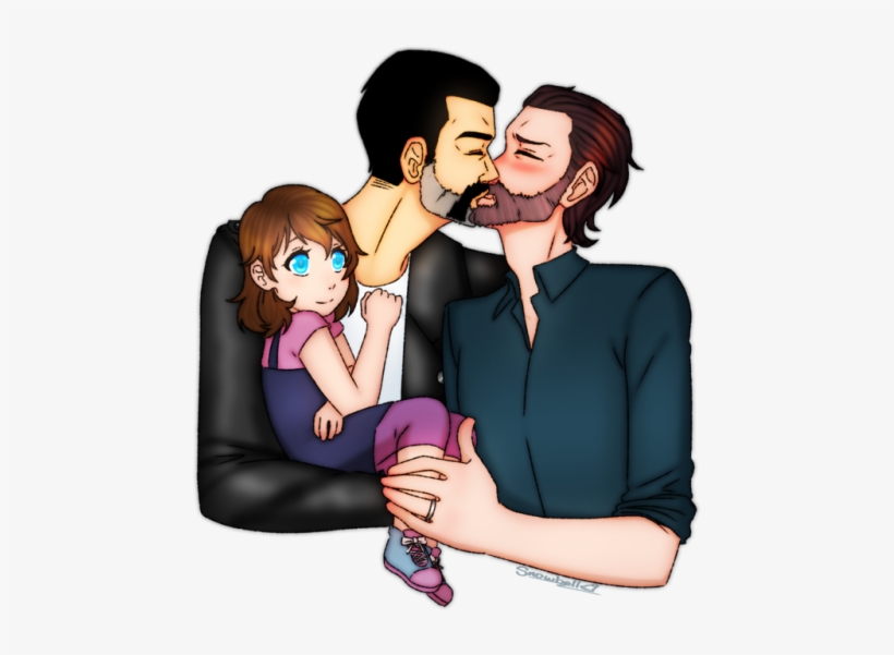 For Regan Week Day 1 *gasp* Holy Hell I Did It Hopefully - Rick X Negan Kiss, transparent png #1841055