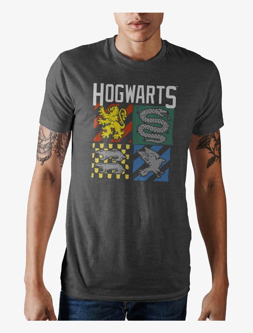 Hogwarts Charcoal T-shirt - Shirt, transparent png #1841388
