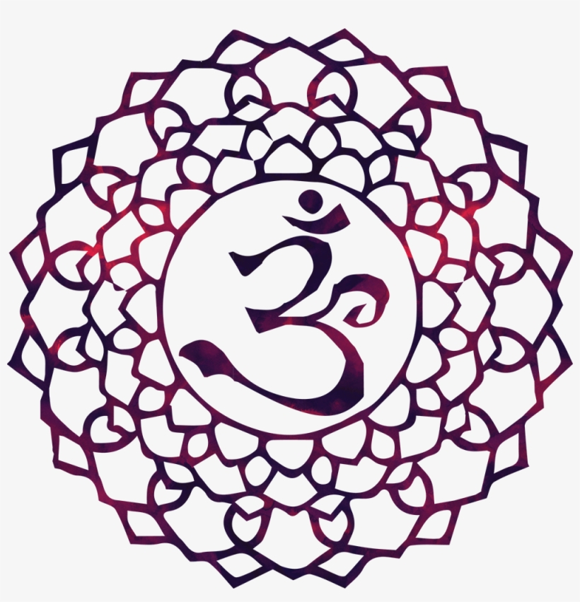 Crown Chakra - Om Necklace - Lotus Necklace - Agate Beads - Yoga Jewelry, transparent png #1841440