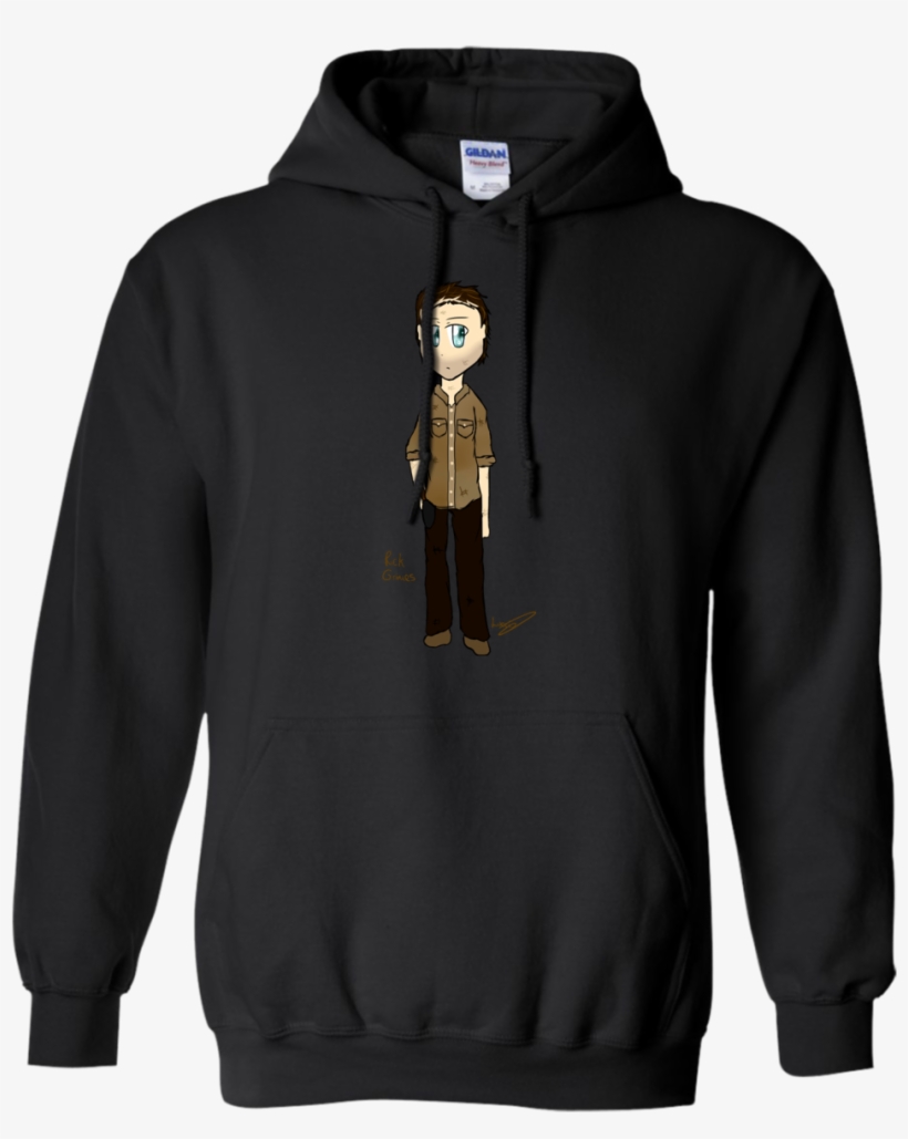 Chibi Rick Grimes - Champion Basic Logo Hoodie, transparent png #1841786