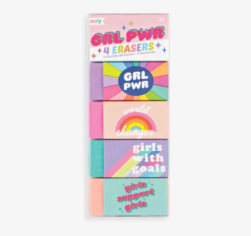 Girl Power Erasers Set Of - Eraser, transparent png #1842111