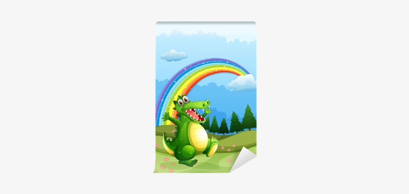 A Crocodile Walking And A Rainbow In The Sky Wall Mural - Rainbows Can Make Your Day Coloring Book, transparent png #1842212