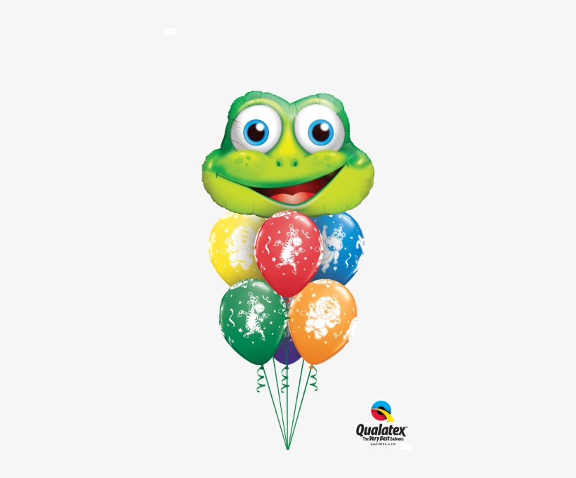 Party Frog Balloon Bouquet - 11" Assorted Carnival Party Animals Latex Balloons, transparent png #1842411