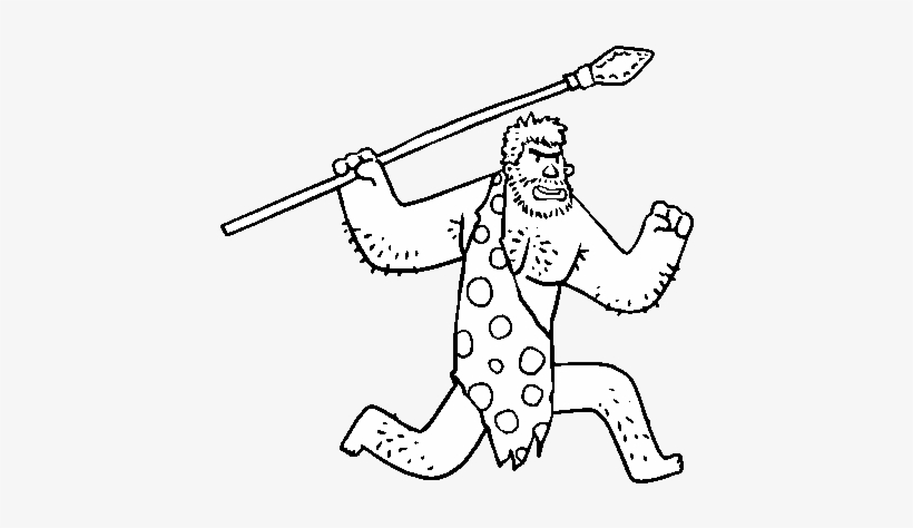 A Caveman Coloring Page - Homem Das Cavernas Desenho, transparent png #1842508