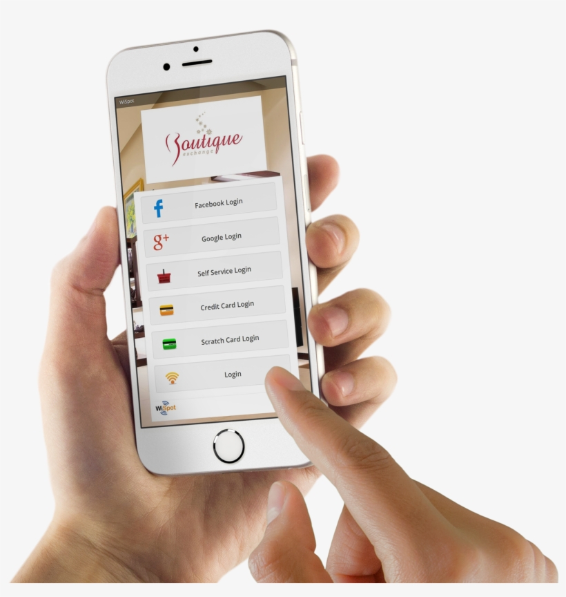 A Hand Holding A Smartphone Showing Wispot Portal Page - Smartphone In Mano Png, transparent png #1842871