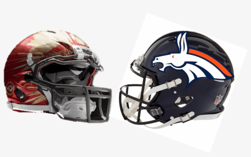 Chiefs & Broncos Helmets - Denver Broncos, transparent png #1842893