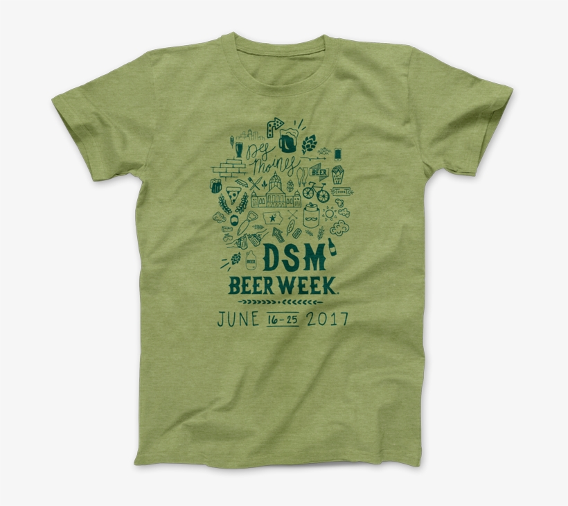 2017 Des Moines Beer Week Green Tee - Unicorn Face Birthday Shirt, transparent png #1843205