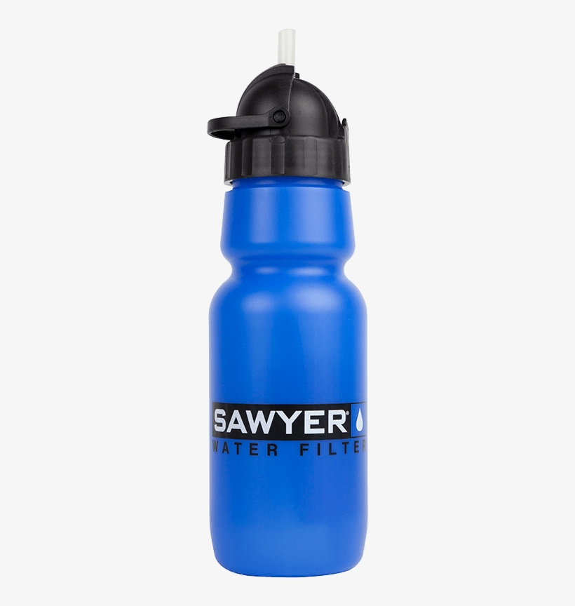 Personal Water Filtration Bottle - Sawyer Inline Water Filter With 1010ml Bottle, transparent png #1843787