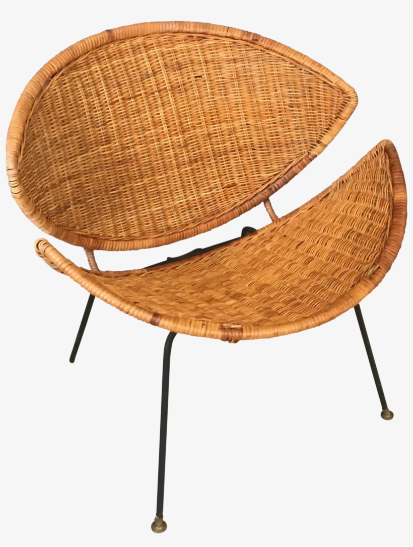 Clam Shell Wicker And Rattan Chair On Chairish - Chair, transparent png #1844035