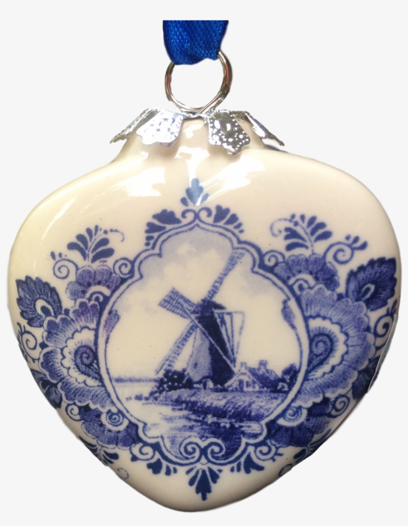 Kerstbal Delfts Blauw Windmolen Groot, transparent png #1844126