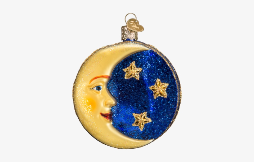 Man In The Moon Ornament - Tan Baby Bunny Glass Ornament, transparent png #1844244