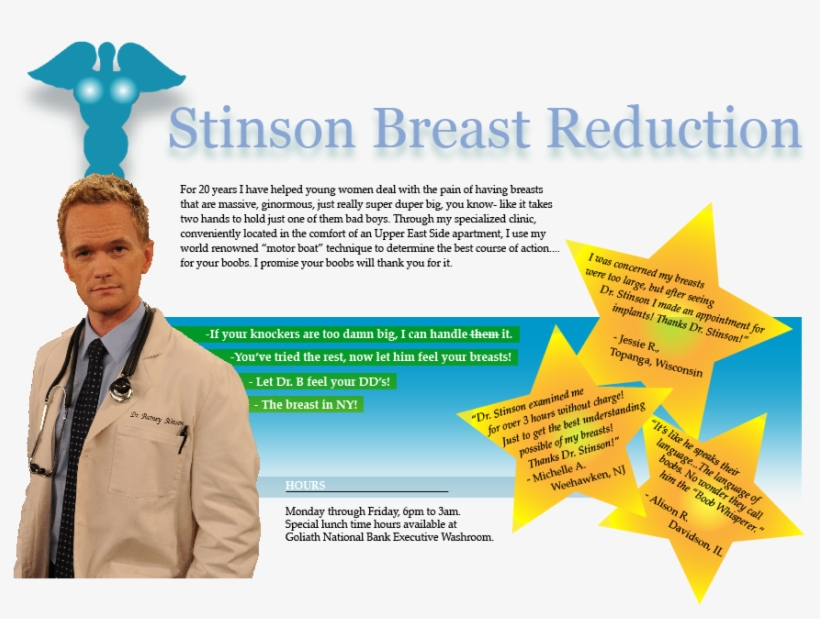 Barney Stinson Breast Reduction Consultation, transparent png #1844946