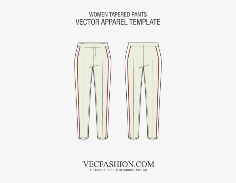 Women Tapered Pants Template - Tapered Pants Template, transparent png #1845285
