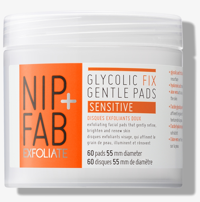 Nip+fab Exfoliate Glycolic Fix Gentle Pads Sensitive, transparent png #1845457