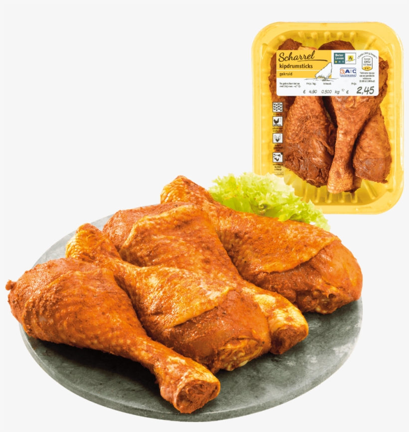 Gekruide Scharrelkip Drumsticks Voordelig Bij Aldi - Food, transparent png #1846283