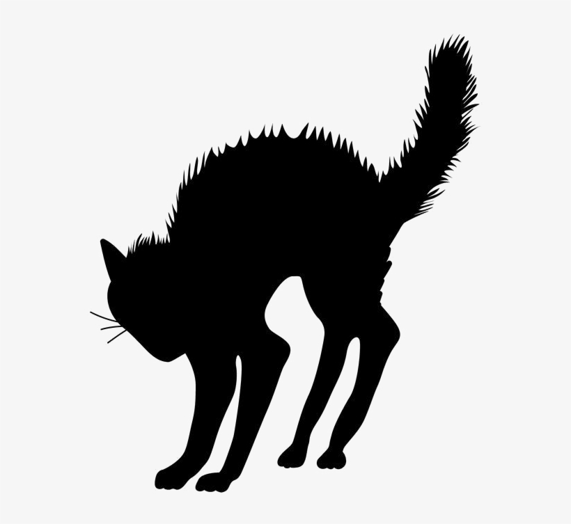 Halloween Black Cat Transparent Image - Halloween Cat Silhouette Tattoo, transparent png #1846911