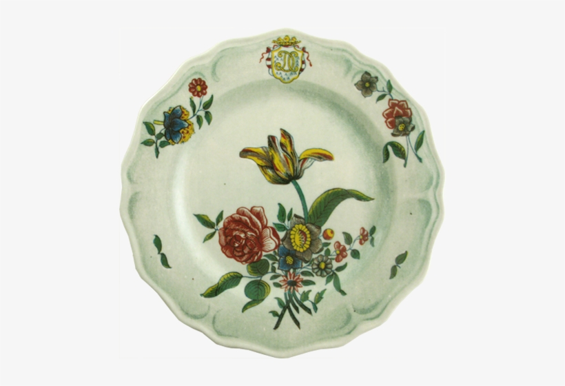 Melamine Faience Fleurs Isolees Dinner Plate - Vintage Plates, transparent png #1847140